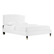 Modway Alessi Modern Performance Velvet Queen Platform Bed in White