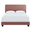 Modway Celine Channel Tufted Performance Velvet King Bed in Dusty Rose