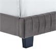 Modway Celine Channel Tufted Performance Velvet King Bed in Gray