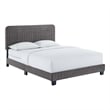 Modway Celine Channel Tufted Performance Velvet King Bed in Gray