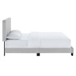 Modway Celine Channel Tufted Performance Velvet Twin Platform Bed in Light Gray