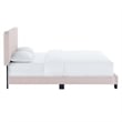 Modway Celine Channel Tufted Performance Velvet Twin Platform Bed in Pink