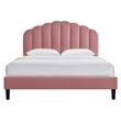 Modway Daisy Modern Performance Velvet Queen Platform Bed in Dusty Rose