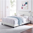 Modway Celine Channel Tufted Performance Velvet Queen Bed in White