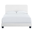 Modway Celine Channel Tufted Performance Velvet Queen Bed in White