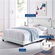 Modway Celine Channel Tufted Performance Velvet Queen Bed in White