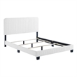 Modway Celine Channel Tufted Performance Velvet Queen Bed in White
