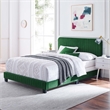 Modway Celine Channel Tufted Performance Velvet Full Bed in Emerald Green