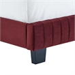 Modway Celine Channel Tufted Performance Velvet Full Bed in Maroon Red