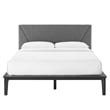 Modway Dakota Upholstered Polyester Fabric Queen Platform Bed in Black/Gray