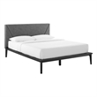 Modway Dakota Upholstered Polyester Fabric Queen Platform Bed in Black/Gray