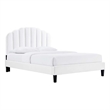 Modway Daisy Modern Performance Velvet Queen Platform Bed in White