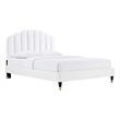 Modway Daisy Modern Performance Velvet Queen Platform Bed in White