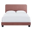 Modway Celine Channel Tufted Performance Velvet King Platform Bed in Dusty Rose