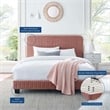 Modway Celine Channel Tufted Performance Velvet King Platform Bed in Dusty Rose