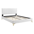 Modway Peyton Modern Performance Velvet Queen Platform Bed - White