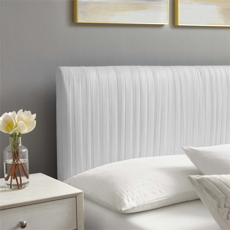 Modway Peyton Modern Performance Velvet Queen Platform Bed - White