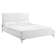 Modway Peyton Modern Performance Velvet Queen Platform Bed - White