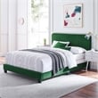 Modway Celine Channel Tufted Performance Velvet Queen Bed in Emerald Green