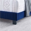Modway Celine Channel Tufted Performance Velvet Queen Bed in Navy