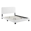 Modway Celine Channel Tufted Performance Velvet King Platform Bed in White