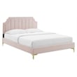 Modway Sienna Modern Performance Velvet Queen Platform Bed - Pink