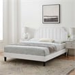 Modway Sienna Modern Performance Velvet Queen Platform Bed in White