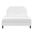 Modway Sienna Modern Performance Velvet Queen Platform Bed in White