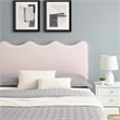 Modway Current Modern Performance Velvet Twin Platform Bed in Pink