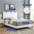 Modway Current Modern Performance Velvet Twin Platform Bed in White