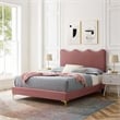 Modway Current Modern Performance Velvet Full Platform Bed - Dusty Rose Pink