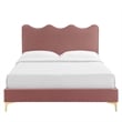 Modway Current Modern Performance Velvet Full Platform Bed - Dusty Rose Pink