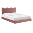 Modway Current Modern Performance Velvet Full Platform Bed - Dusty Rose Pink