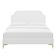 Modway Sienna Modern Performance Velvet Queen Platform Bed - White