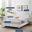 Modway Sienna Modern Performance Velvet Queen Platform Bed - White