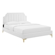 Modway Sienna Modern Performance Velvet Queen Platform Bed - White