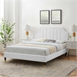 Modway Sienna Modern Style Performance Velvet Queen Platform Bed in White