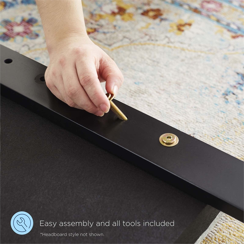 Modway Sienna Modern Style Performance Velvet Queen Platform Bed in White