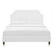 Modway Sienna Modern Style Performance Velvet Queen Platform Bed in White