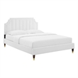 Modway Sienna Modern Style Performance Velvet Queen Platform Bed in White
