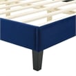 Modway Juniper Channel Tufted Performance Velvet Full Platform Bed in Navy