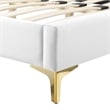 Modway Current Performance Velvet Upholstered Twin Platform Bed in White