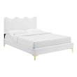 Modway Current Performance Velvet Upholstered Twin Platform Bed in White