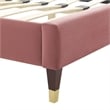 Modway Current Modern Style Velvet Queen Platform Bed in Dusty Rose Pink