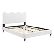 Modway Current Modern Style Performance Velvet Queen Platform Bed in White
