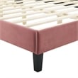 Modway Current Modern Performance Velvet Queen Platform Bed in Dusty Rose Pink