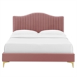 Modway Juniper Channel Tufted Performance Velvet King Platform Bed - Dusty Rose