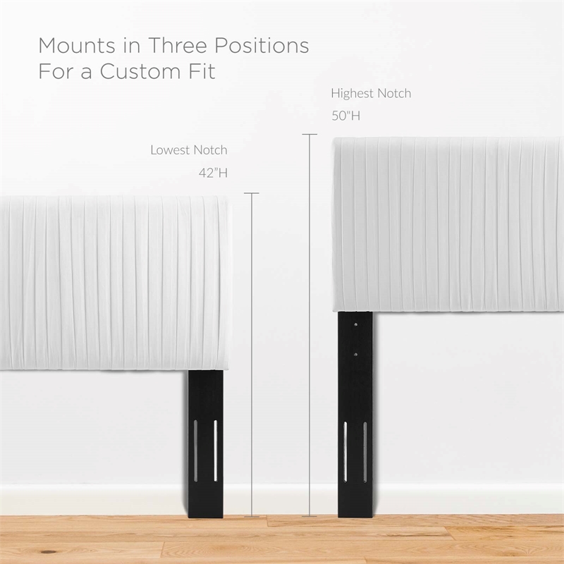 Modway Peyton Modern Performance Velvet Full Platform Bed in White