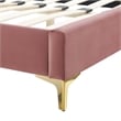 Modway Lindsey Modern Performance Velvet Twin Platform Bed - Dusty Rose Pink