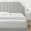 Modway Sienna Modern Performance Velvet Twin Platform Bed in Light Gray